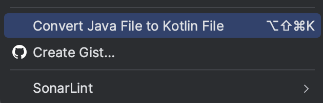 Convert Java to Kotlin